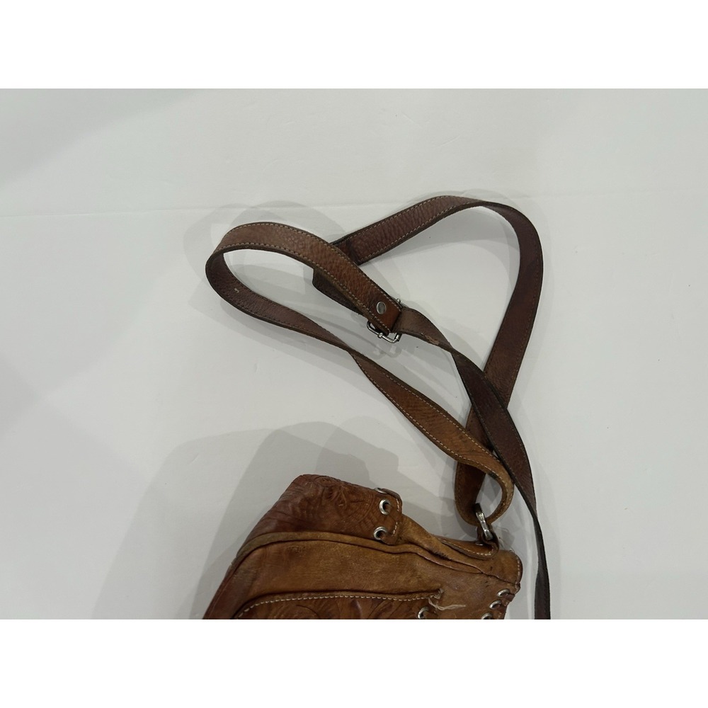 Vintage American‎ West genuine leather shoulder purse bag Hand Tooled - Flaws - Picture 4 of 9